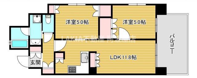 リーガル南久宝寺II(2LDK/2階)の間取り写真