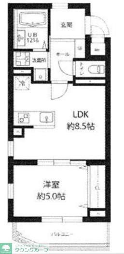 イーグルロード業平(1LDK/1階)の間取り写真