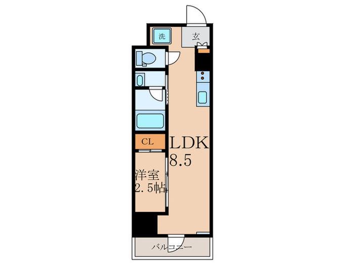 ハーモニーRDS東京武蔵関ウエストSIDE(1LDK/6階)の間取り写真