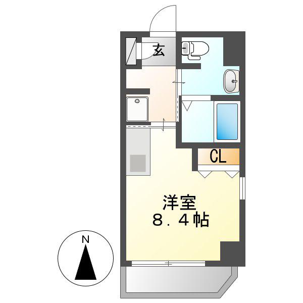 パレット駅西(ワンルーム/4階)の間取り写真