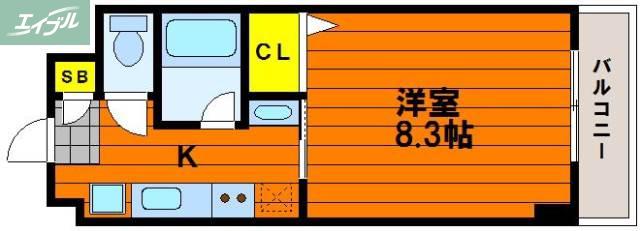 ヴィラ津島(1K/2階)の間取り写真