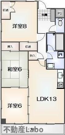 パレ・シャンドゥリエ(3LDK/6階)の間取り写真