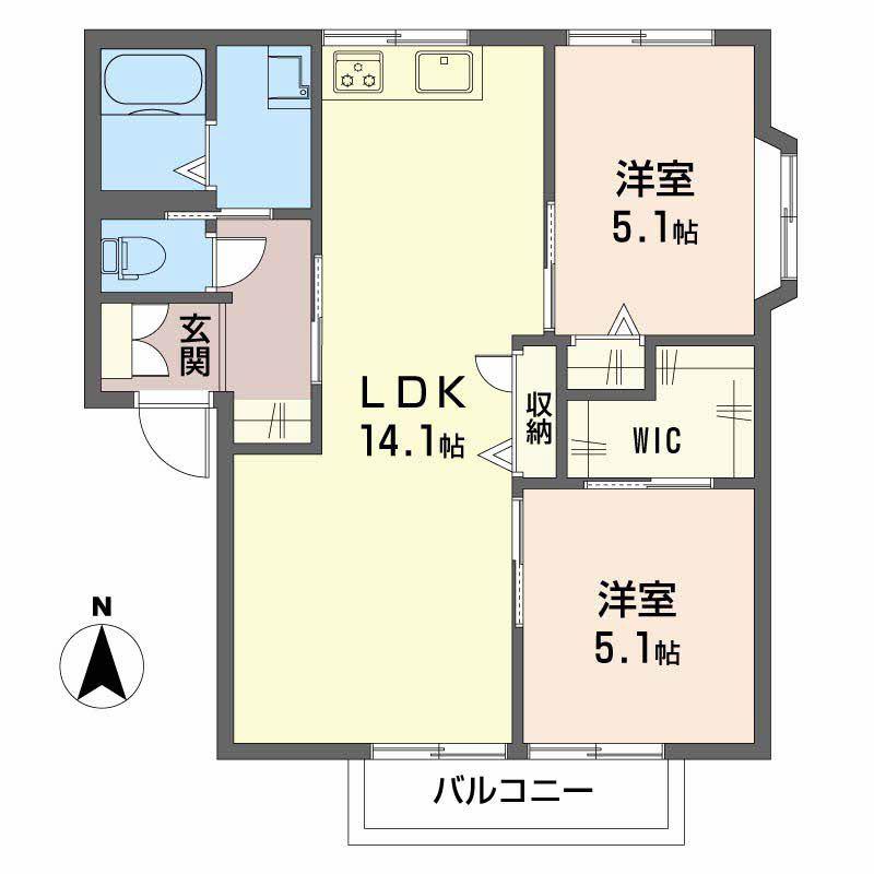 木村コーポ(2LDK/2階)の間取り写真