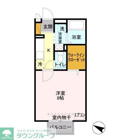ウィスタ岸町(1K/1階)の間取り写真