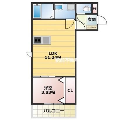 THE NOBLES秋葉町(1LDK/1階)の間取り写真