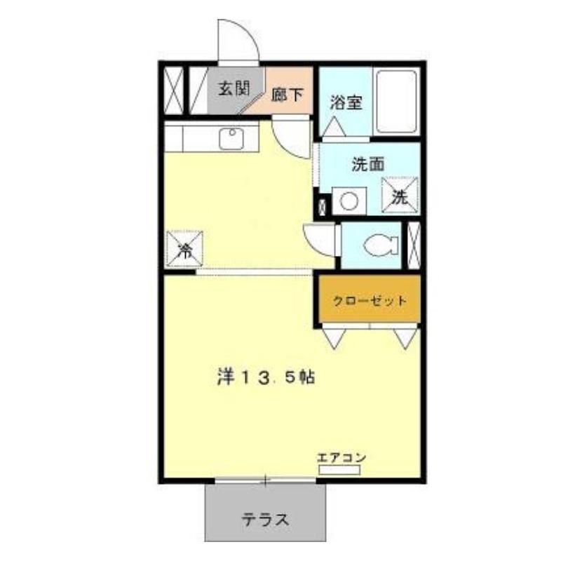 ベイカーストリート(ワンルーム/1階)の間取り写真