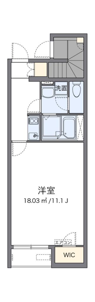 クレイノプルメリア23(1K/1階)の間取り写真