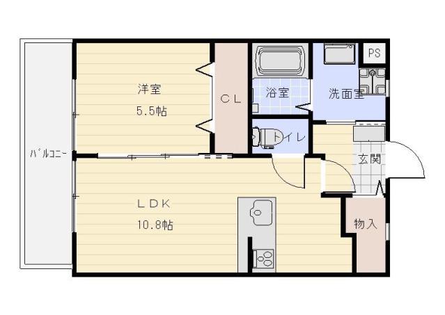 ARITAMA-SO(1LDK/1階)の間取り写真