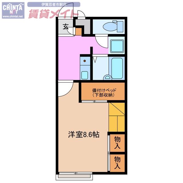 VERSA CASA 伊賀(1K/2階)の間取り写真