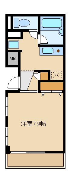 ブロックス(1K/1階)の間取り写真