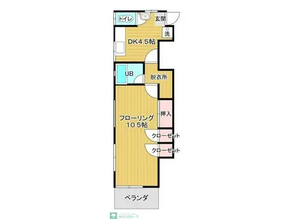 オハナハウス(1DK/2階)の間取り写真