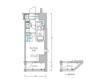 アーバネックス旗の台(1K/3階)の間取り写真