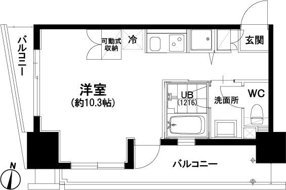 西新ROOMS(ワンルーム/4階)の間取り写真