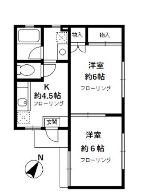 エトワール(2K/1階)の間取り写真