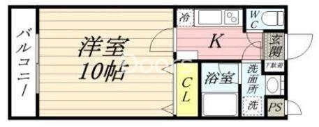 ピアホーム奥田(1K/3階)の間取り写真