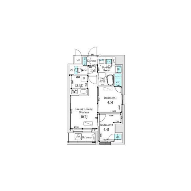 ASMACI MAISON両国I(2LDK/7階)の間取り写真