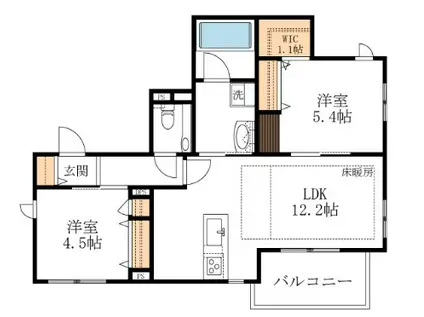 木月4丁目メゾン(2LDK/3階)の間取り写真