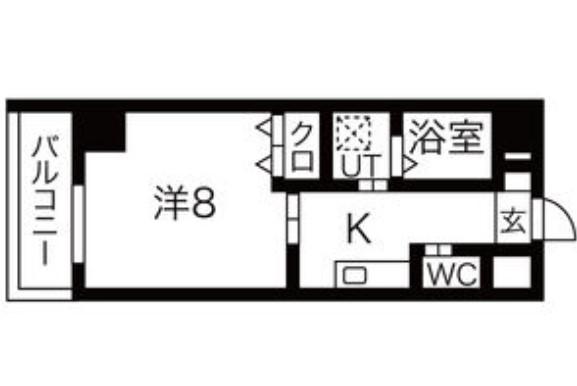 BERG IZUMI(1K/4階)の間取り写真