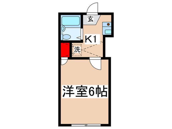 五十鈴坂弐番館(1K/2階)の間取り写真