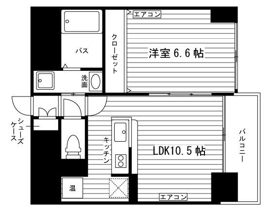 ルラシオン北7条(1LDK/14階)の間取り写真
