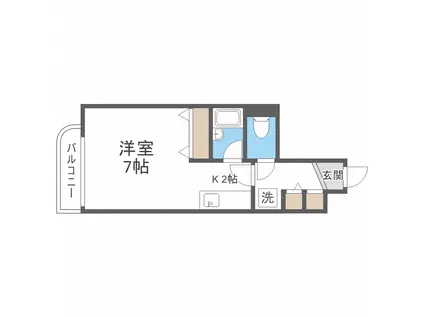 ロイヤルステージ(1K/4階)の間取り写真