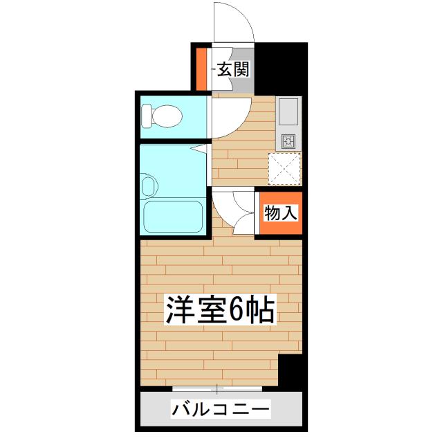 ステュディオ仙台(1K/4階)の間取り写真