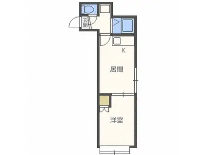 ラメール17(1DK/3階)の間取り写真