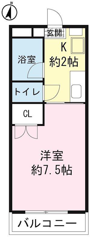アジュール本郷(ワンルーム/1階)の間取り写真