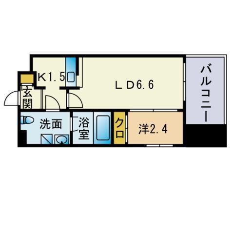グランフォーレプライム大橋(1LDK/3階)の間取り写真
