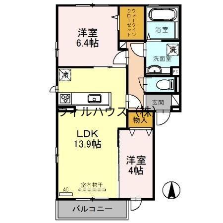 アルテリーベⅡ(2LDK/3階)の間取り写真