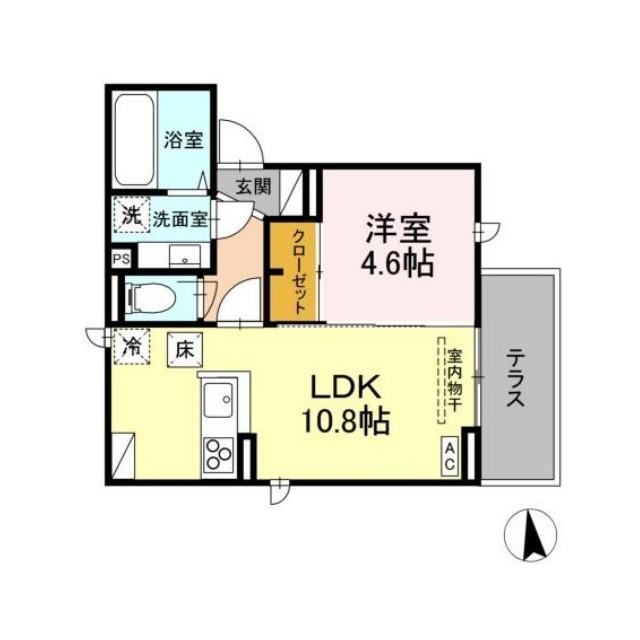 D-ROOM平和(1LDK/2階)の間取り写真
