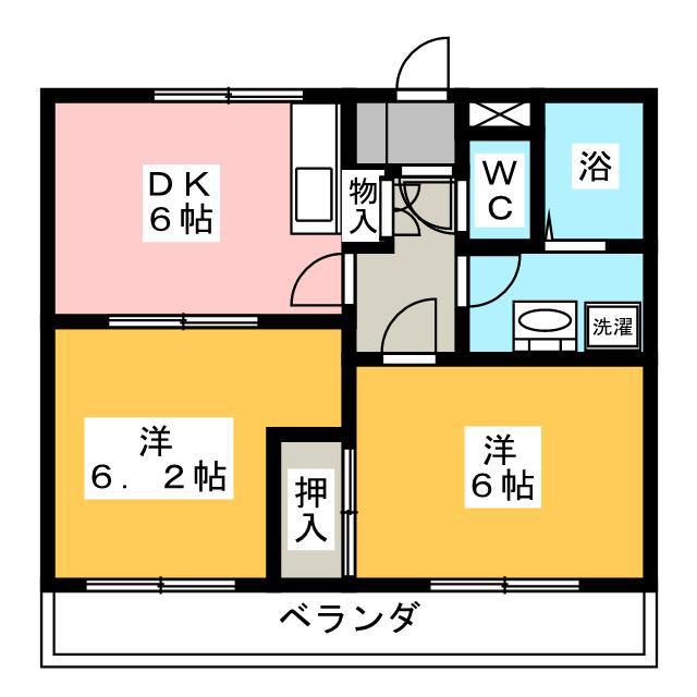 エスペラント(2DK/3階)の間取り写真