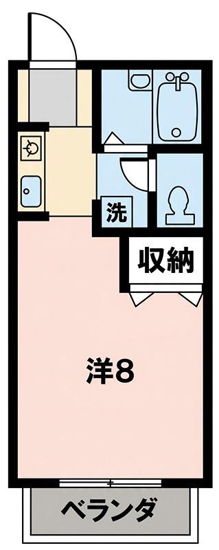 JMテラスIII(ワンルーム/2階)の間取り写真