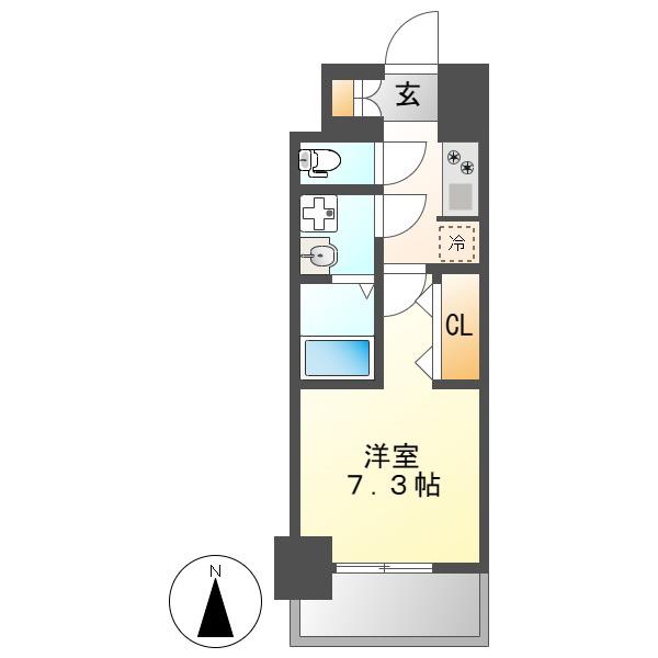 S-RESIDENCE亀島駅前ASCENT(1K/13階)の間取り写真