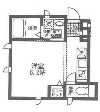 エイディハウスIII(ワンルーム/1階)の間取り写真