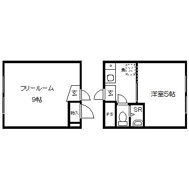 ハイツ金閣(2K/2階)の間取り写真