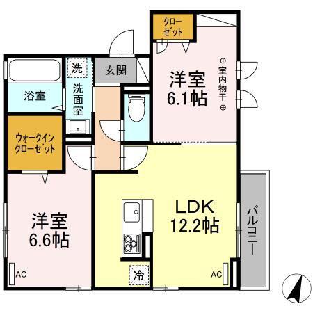 D-ROOMフローラ(2LDK/3階)の間取り写真