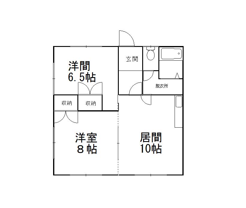都マンション(2LDK/1階)の間取り写真