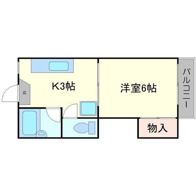 ナオミハイツ2(1K/2階)の間取り写真