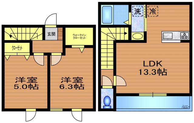 IMAGAWA MID GARDEN SUITE(2LDK/1階)の間取り写真