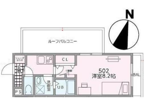 南千住YKマンション(1K/5階)の間取り写真