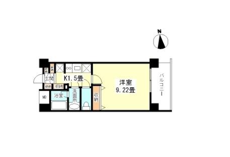 スタイリオ妙蓮寺(1K/5階)の間取り写真