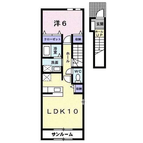 アルバ-ダ(1LDK/2階)の間取り写真
