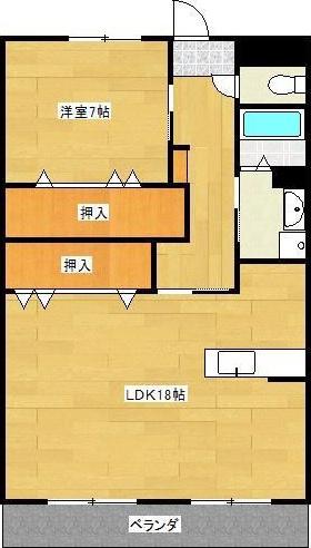 サンヒルズ花畑(1LDK/2階)の間取り写真