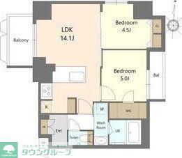 S-RESIDENCE高岳BRESA(2LDK/14階)の間取り写真