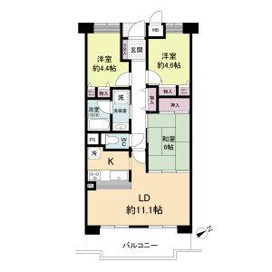 NTPRレジデンス甲子園四番町(3LDK/4階)の間取り写真