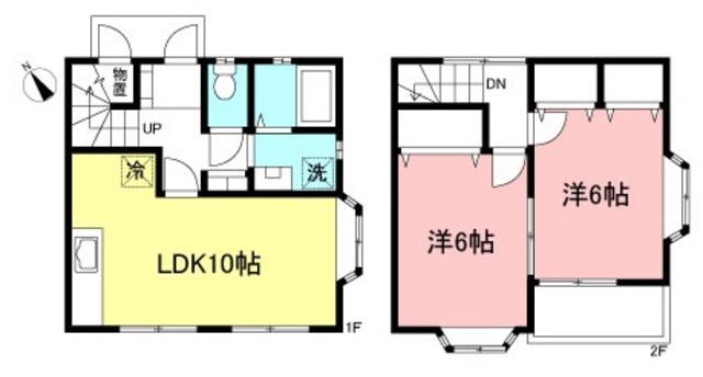 ロイヤルヒルI(2LDK/1階)の間取り写真
