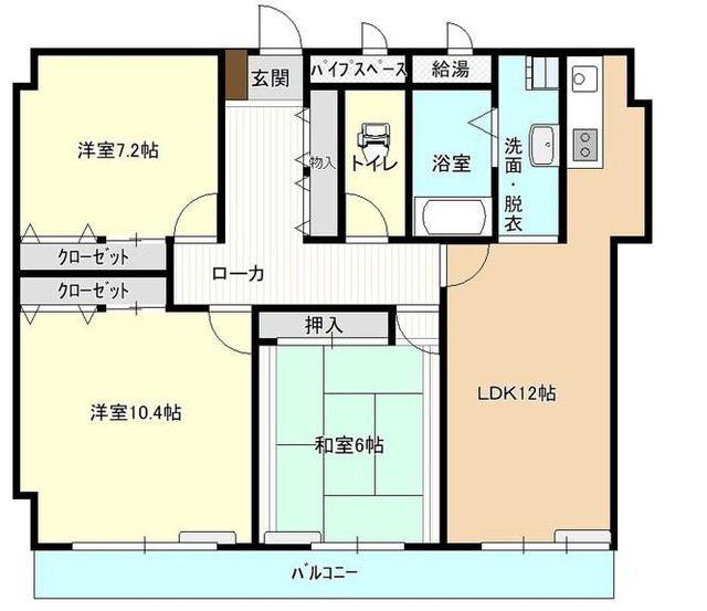 パークヒルズ高砂(3LDK/8階)の間取り写真
