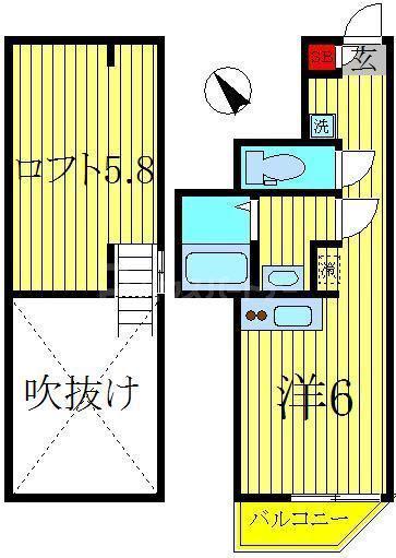 オアシスメゾン(ワンルーム/2階)の間取り写真