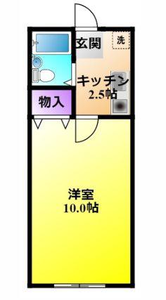 コーポアスカ(1K/1階)の間取り写真